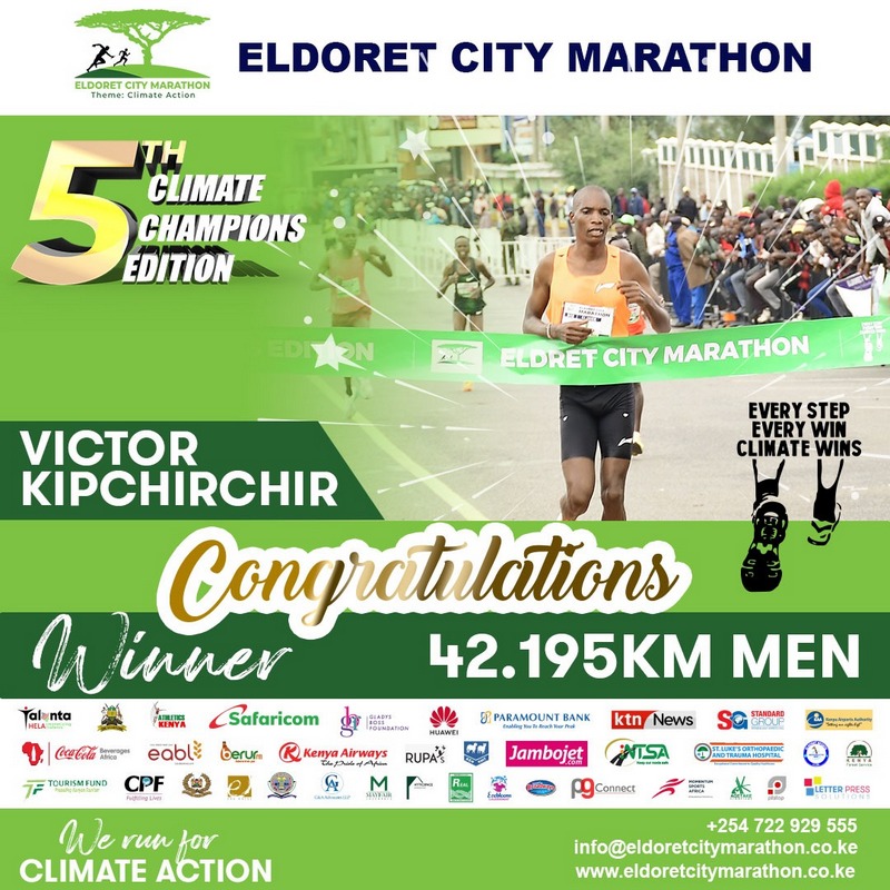 Victor Kipchirchir Clinches Third Consecutive Victory at Eldoret City Marathon